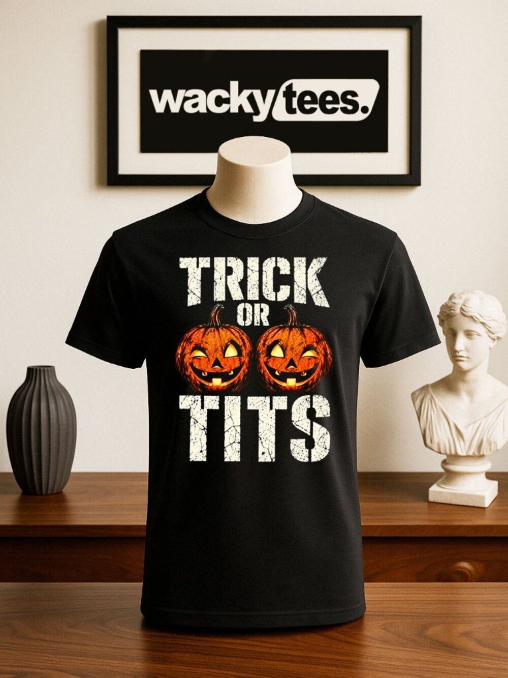 Trick or T its Funny Halloween Treat Adult Humor Graphic Tee Shirt
